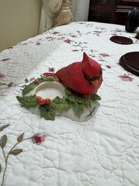 Hallmark Marjolein Bastin Nature's Sketchbook CARDINAL Tea Light Candle Holder